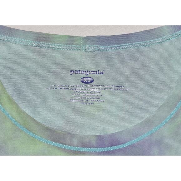 A8 Auth PATAGONIA Aqua Motif Stretch Organic Cotton Blend Tank Dress Size XS - Picture 5 of 8